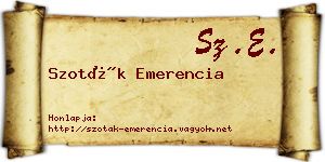 Szoták Emerencia névjegykártya